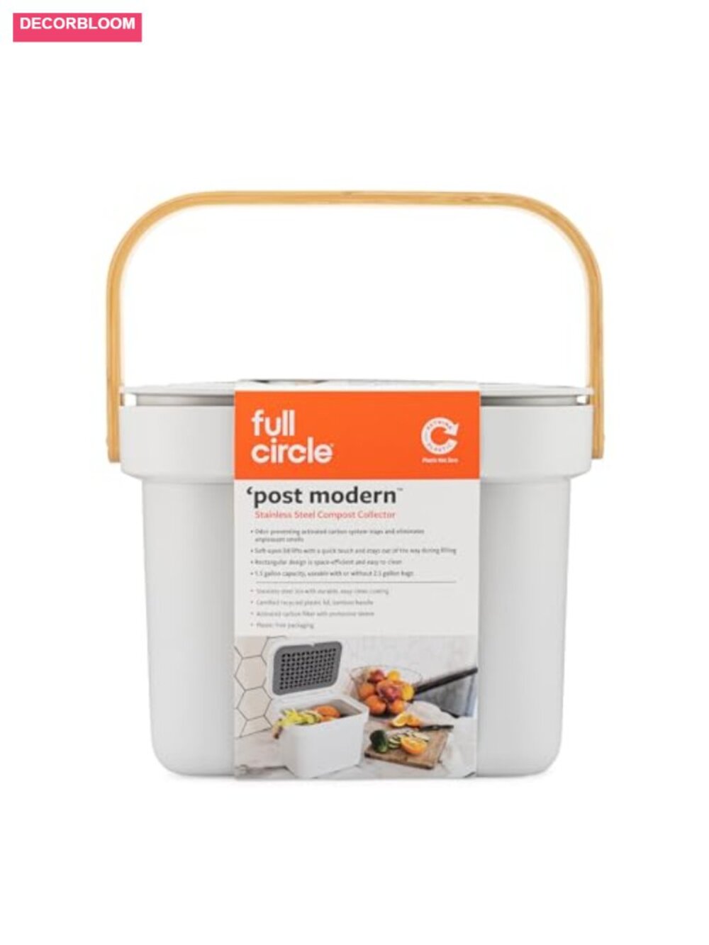 1.5 Gallon Compost Bin - Stainless Steel Odor Control Kitchen Collector - Picture 2 of 6